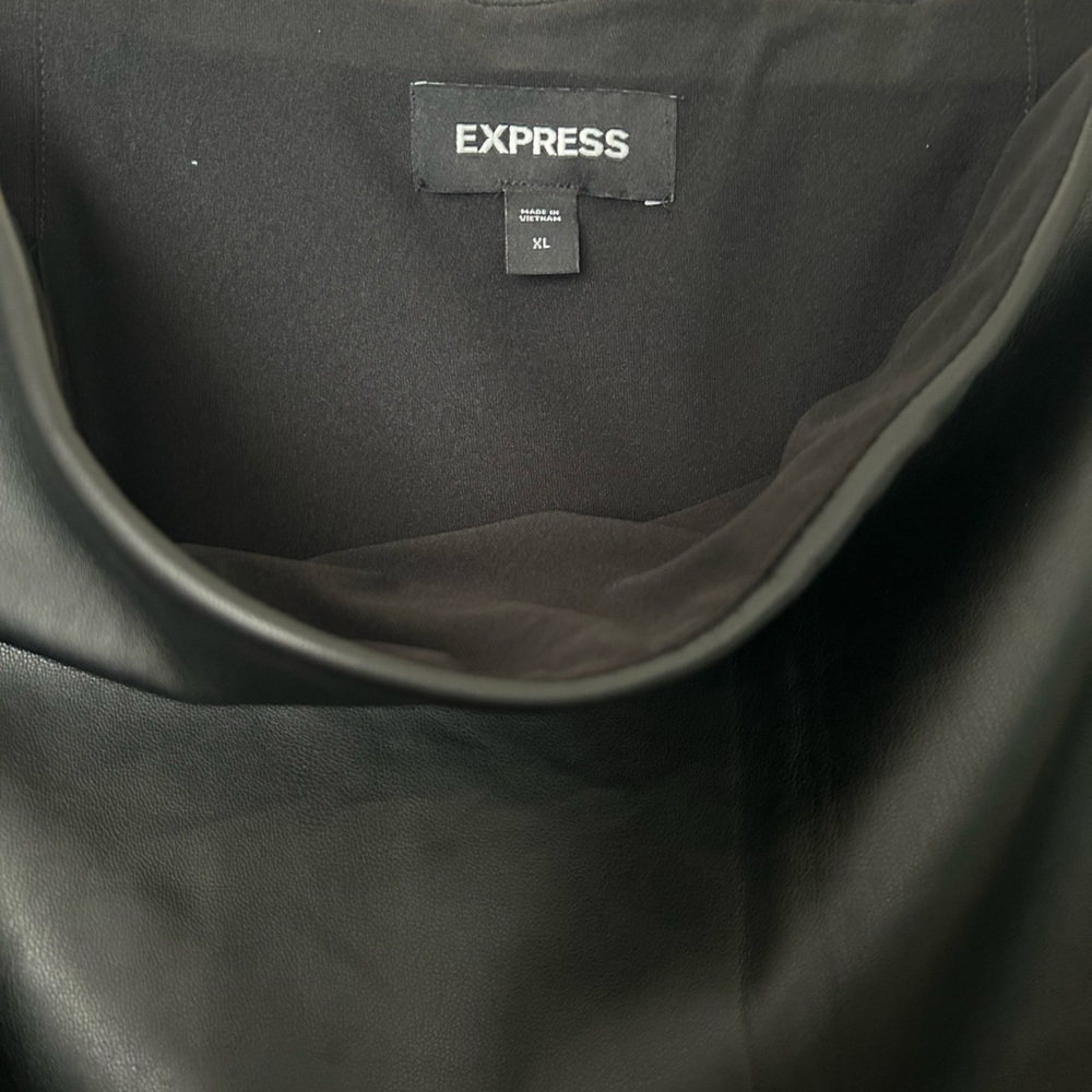 XL Express faux leather pencil skirt front slit